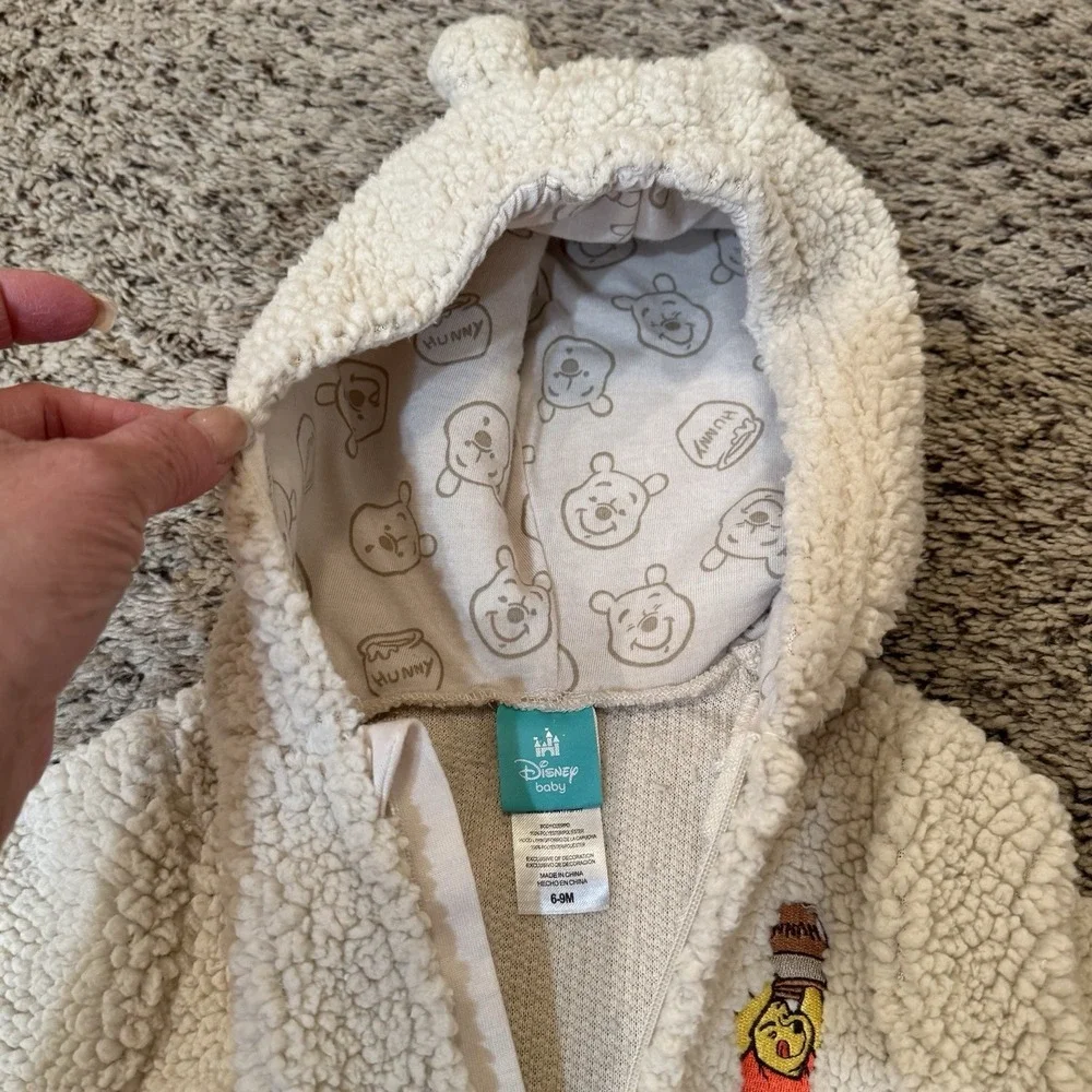 Disney Winnie The Pooh Sherpa Fleece One Piece‎ Pajama Baby Size 6-9 Months